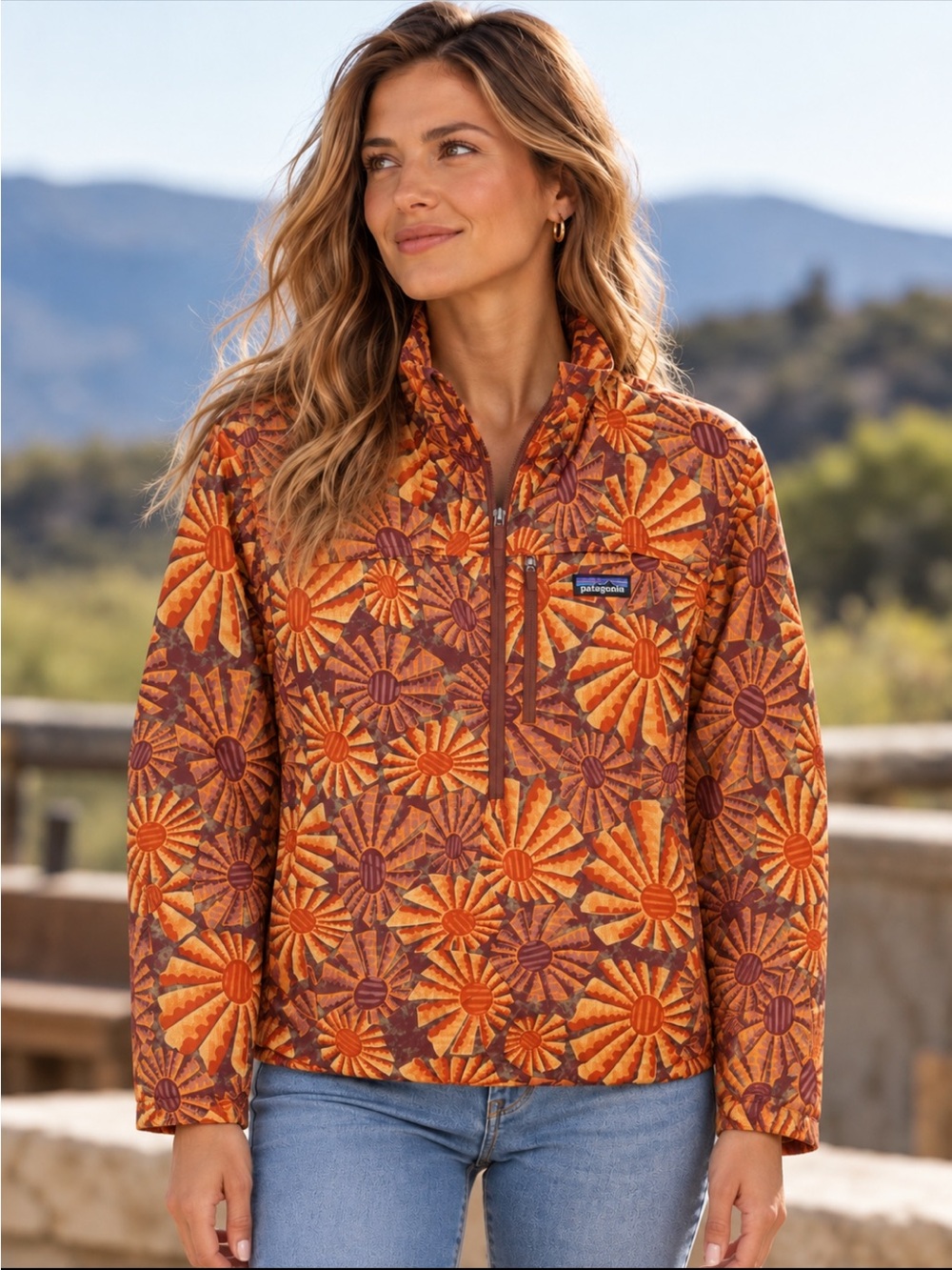 Patagonia Women's Houdini Lightweight
Stash 1/2-Zip Pullover Jacket Sunburst S